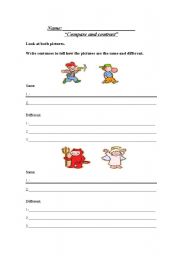 English Worksheet: Compare and Contrast