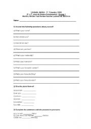 English worksheet: Verb to be / nationalities / plural nouns / personal questions