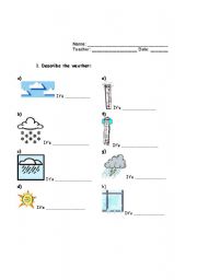 English worksheet: Weather