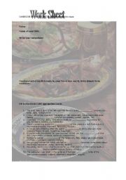 English Worksheet: Writing a Recipe