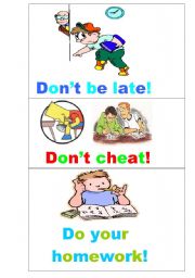 English Worksheet: Illustrated classroom rules