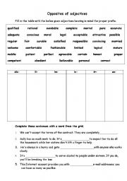 Opposites of adjectives - word formation + funny game