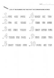 English worksheet: Printable numbers