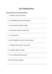 English worksheet: asking question