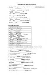 English Worksheet: Simple Present vs. Present Continuous
