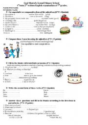 English Worksheet: exam paper