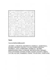 English Worksheet: sprts wordssearch 