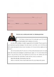 English Worksheet: Mr Stuart - Daily Routine