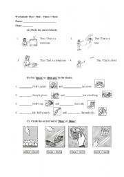 English Worksheet: This/That - These/Those Worksheet