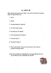 English Worksheet: All About Me