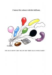 English Worksheet: Colour balloons