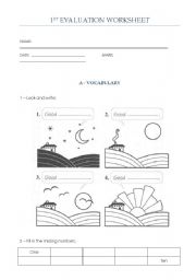 English Worksheet: 1st Evaluation Worksheet