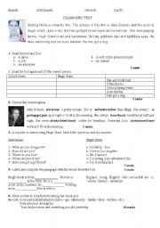 English Worksheet: Diagnostic test