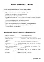 English Worksheet: Degrees of Adjectives - exercises