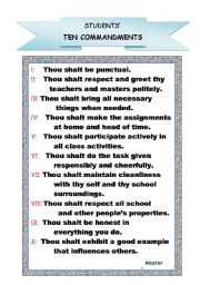 students ten commandments