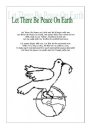 English Worksheet: Let there be peace on earth 