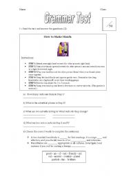 English Worksheet: Grammar Test - Elementary