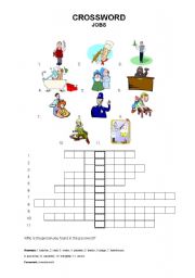 English Worksheet: crossword - jobs