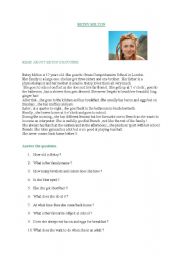 English Worksheet: BETSY MILTONS ROUTINE