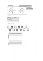 English Worksheet: Telling the time