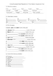 English Worksheet: Dates