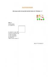 English worksheet: play a game