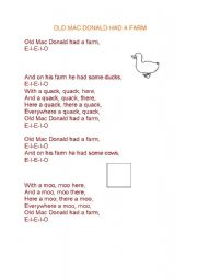 English worksheet: OLD MAC DONALD HAD A FARM