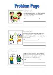 English Worksheet: Teen Problem Page - choosing to use the correct object pronoun