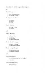 English Worksheet: Prepoitions