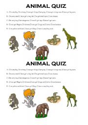 English Worksheet: Animal Quiz