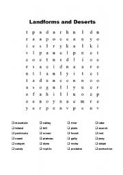 English worksheet: Cactus and Canyons