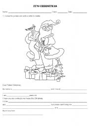 English worksheet: A lettes to Santa