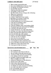 English Worksheet: MISTAKES 3RD C.S.E.