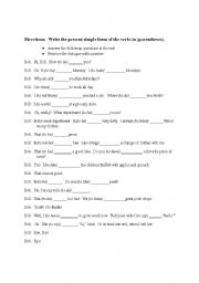 English Worksheet: Present Simple Practice - Dialogue