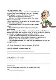 English Worksheet: reading