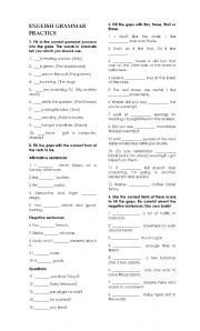 English Worksheet: Grammar Riview