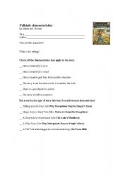 English worksheet: Checklist for folktales