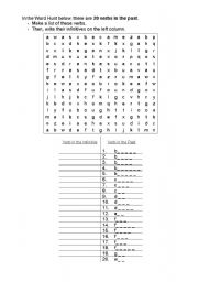 English Worksheet: Word Hunt - Verbs in the past