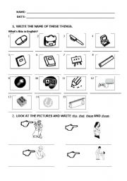 English Worksheet: SCHOOL OBJECTS