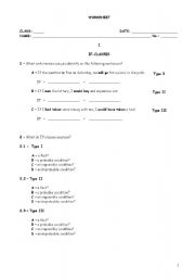 English Worksheet: IF CLAUSES
