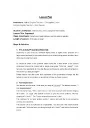 English Worksheet: Paparazzi! What Were You Doing When the Lights Went Out?