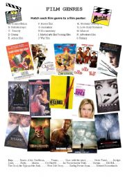 English Worksheet: film genres