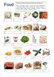 English Worksheet: FOOD