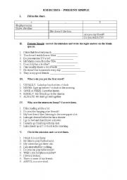 English Worksheet: PRESENT SIMPLE