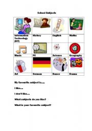 English Worksheet: School subjects