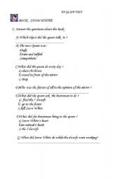 English Worksheet: Snow White Book Test