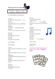 English Worksheet: In the Shadows - The Rasmus