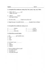 English Worksheet: ELEMENTARY TEST