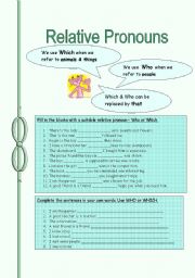 English Worksheet: Relative Pronouns