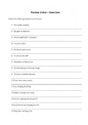 English Worksheet: Passive voice - exercises